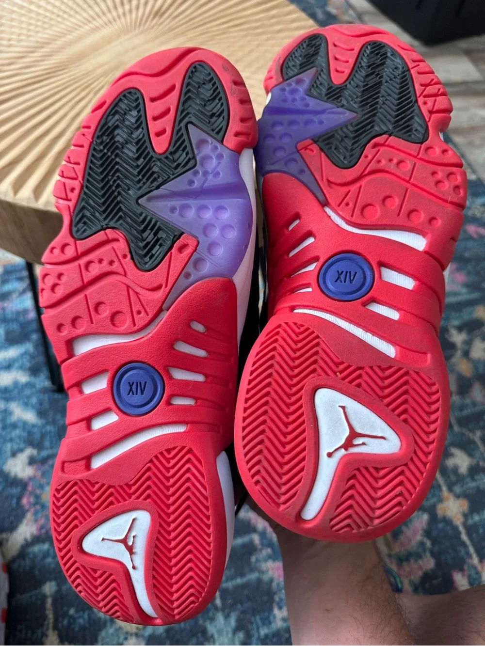 Jordan Bred Black/Red/Purple Retro Basketball Sneakers
